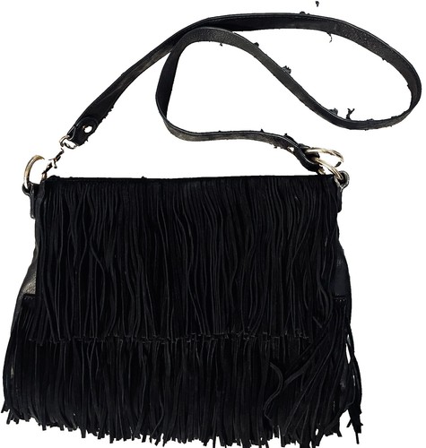 Tory Burch Harper Fringe Suede Backpack in Navy Blue NWT Tory Burch Harper Fringe Suede Mini Backpack in Otter  main image 4