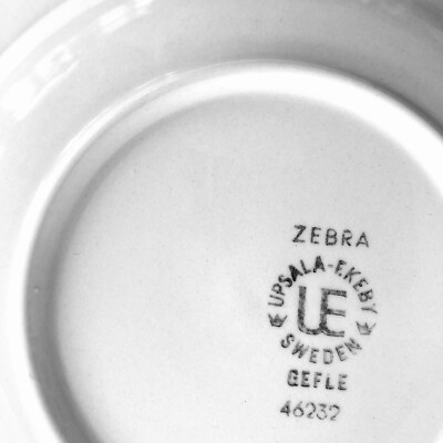 1955 Upsala-Ekeby Zebra Saucer Swedish Ceramics Gefle Trost