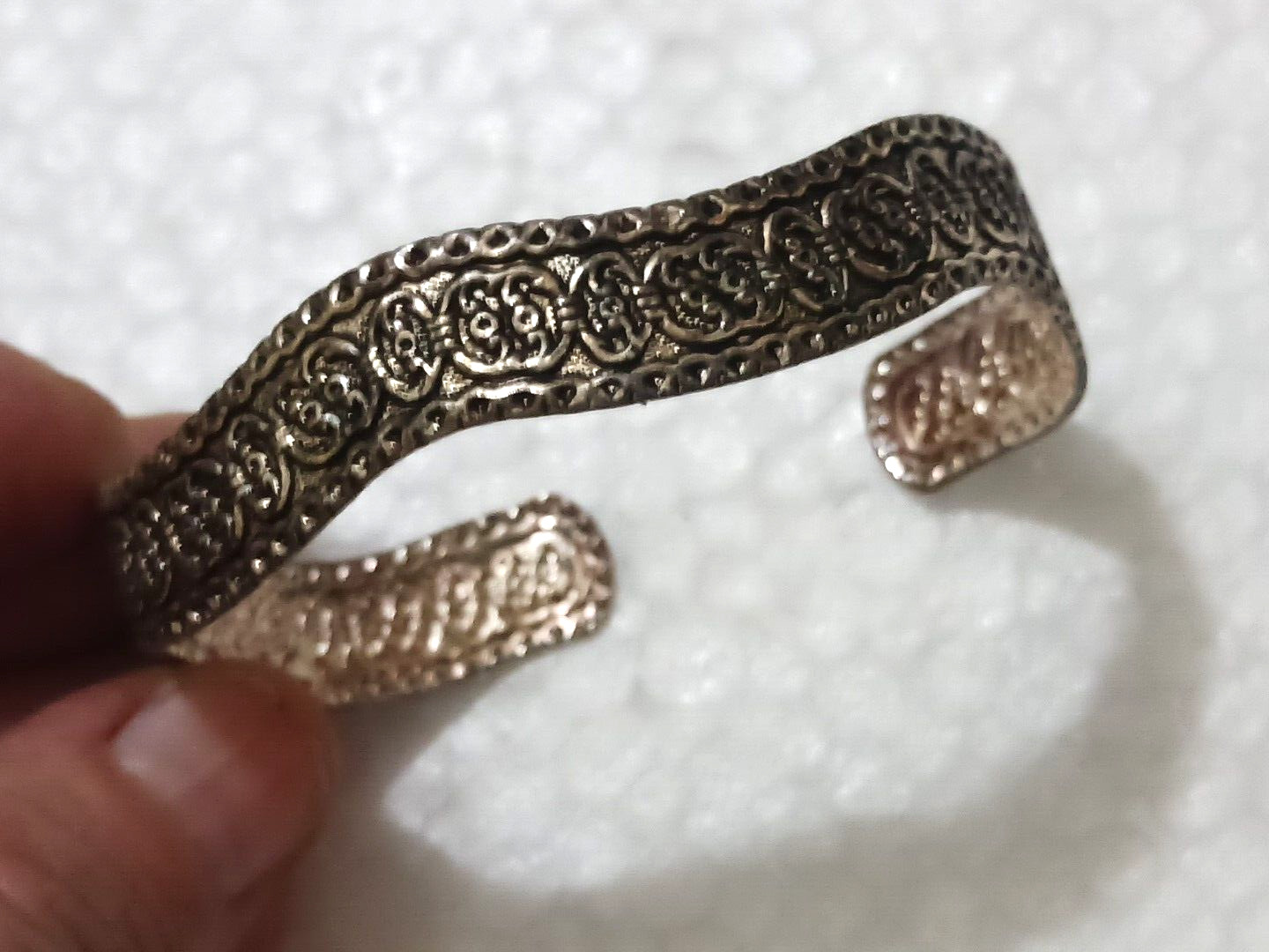 Bracelets. Solid Copper cuff, 925 silver heart br… - image 14