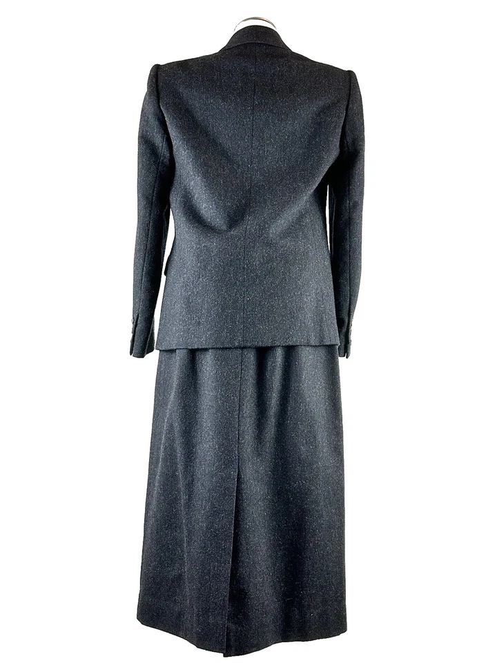 Traje John Meyer Vintage Para Mujer 6 Noche Chaqueta Falda Conjunto 100% Lana Negro EE. UU. Foto 4 de 4