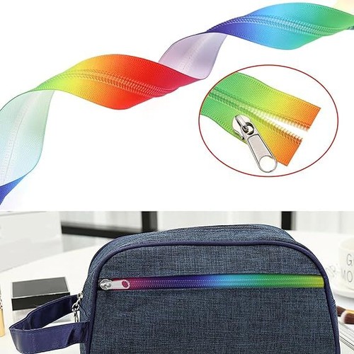 1 Metre Novelty Rainbow Gradient Nylon Zipper DIY Crafts Colourful Zip Arts - Picture 7 of 22