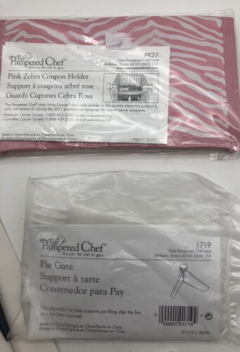 Pampered Chef Lot of 3 Pie Gate 1719 cake tester 1794 pink zebra coupon holder - Picture 2 of 4