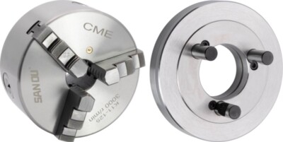 5'' 3-JAW SELF-CENTERING CHUCK  W. D1-4 Semi-finished Adapter  and Extra 3 Jaws