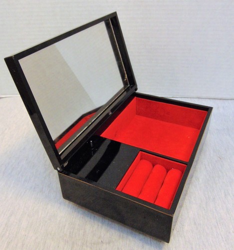 Vintage Otagiri? Japan Bird Of Paradise Black Wood Music Jewelry Box Musical - Picture 7 of 12
