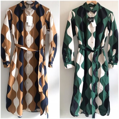 Uniqlo x Marimekko 2019 Long-Sleeve Dress Brown or Green S M L New With Tags Image