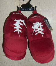 NWT MENS NCAA OU Oklahoma Sooners Micro Fleece LACE UP Slippers SIZE M 9-10 