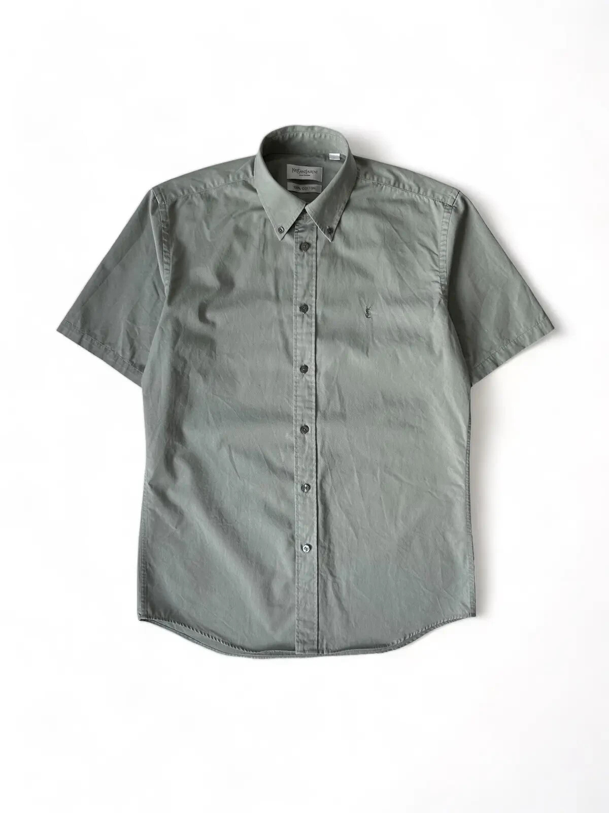 SAINT LAURENT Camicia manica corta con logo YSL vintage colore raro (M)