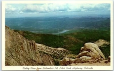 Postcard - Valley View from Bottomless Pit, Pikes Peak Highway, Colorado