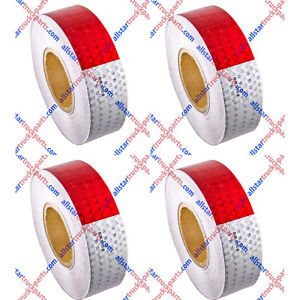 2"x150' DOT-C2 Reflective Safety Red White Conspicuity Tape Truck Trailer Qty 6