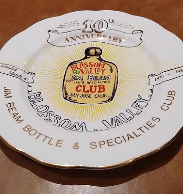 Vintage Jim Beam Bourbon San Jose Flasche & Spezialitäten Club Teller sehr cool