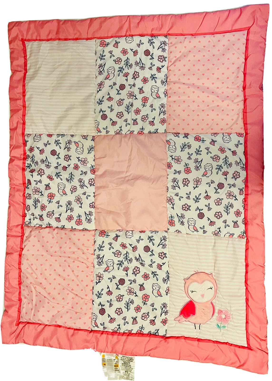 Child of Mine Little Baby Owl Friends 3 Pc Newborn Crib Carter's Quilt Sheet Bed