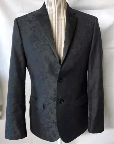 Lauren Ralph Black Floral Jacquard Blazer Jacket $325 Sz xs Women/ Youth 16R