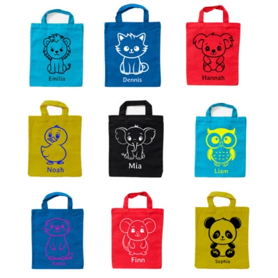 CREATIVE WONDERS Kinder Stofftasche Personalisiert Stoffbeutel Kindergarten Kindergartentasche