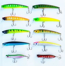 New 10 Fishing Lures Combo Top Water Popper Bass Swimbaits, Wobbler