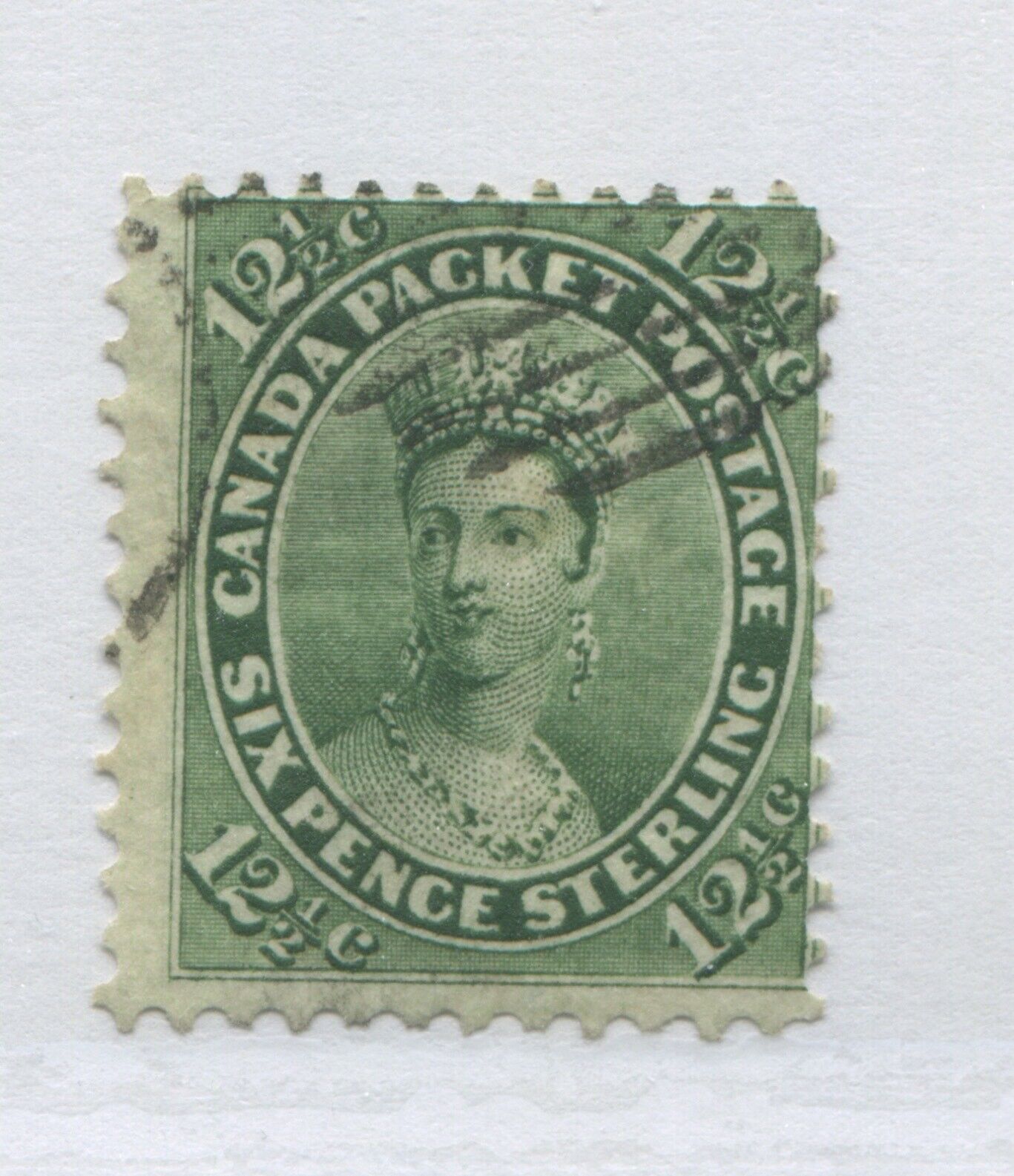 QV 1859 QV 12 1/2 cents used