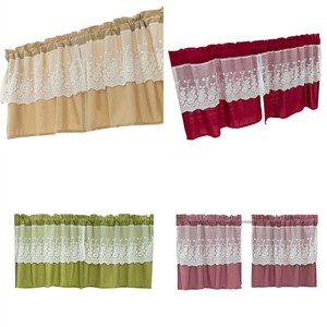 Country Style Half Curtain Lace Flower Embroidered Kitchen Cabinet