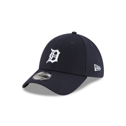 Sombrero de ajuste flexible de los Detroit Tigers New Era Navy Team Classic 39Thirty - Imagen 1 de 8