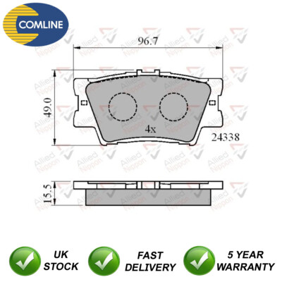 Brake Pads Set Rear Allied Nippon Fits Toyota RAV4 2005- + Other Models