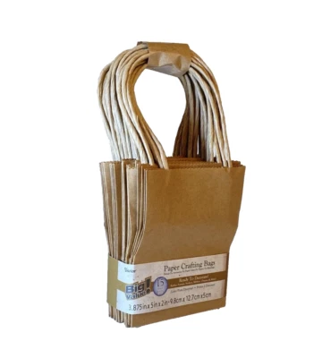 Darice Kraft Paper Crafting Bags 15 count 3.875in x 5in x 2in Solid Gift bag