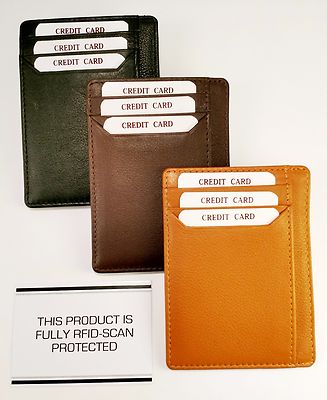 Superb top quality Nappa leather in 3 colors - Front Pocket Mini Wallet - RFID  