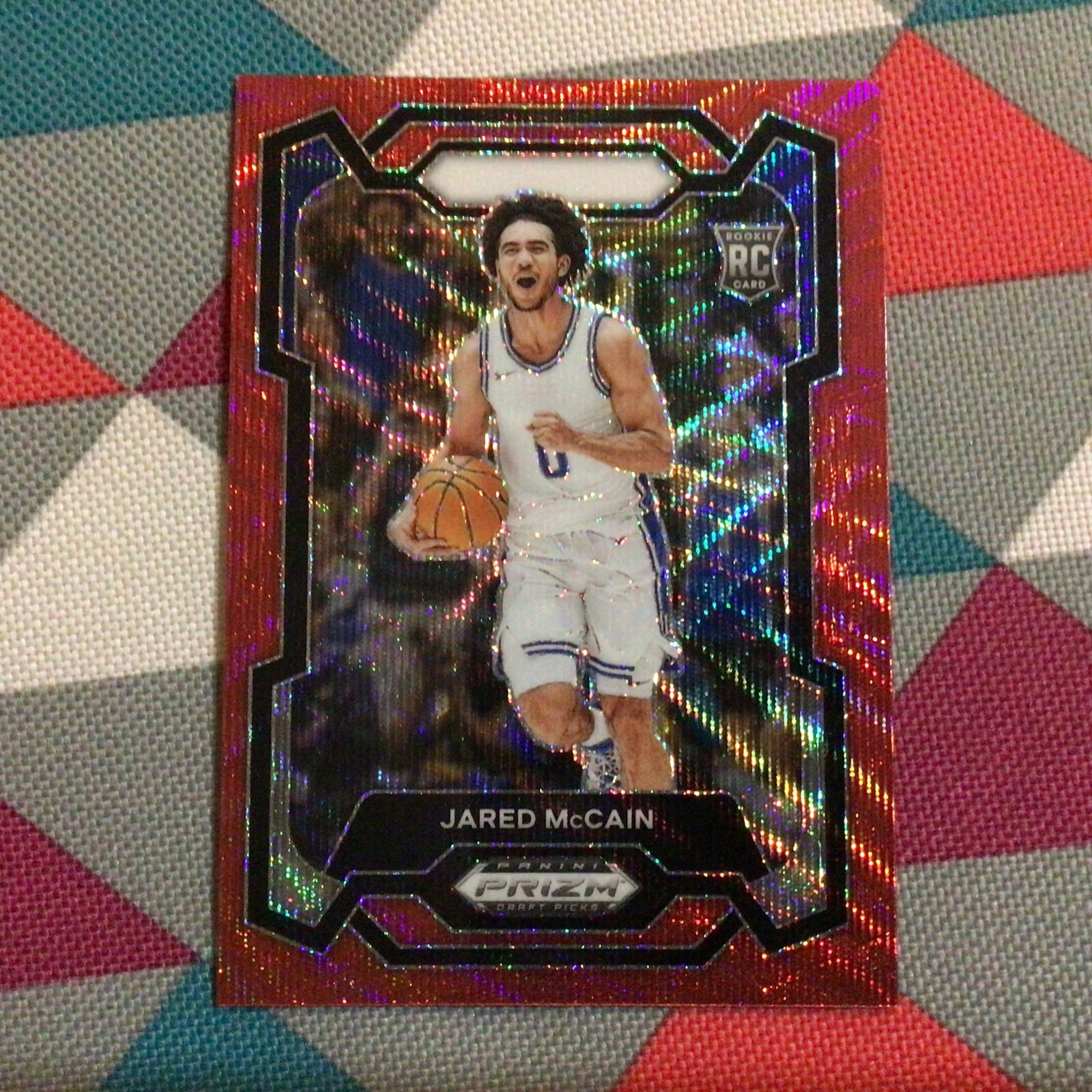 2024 PANINI PRIZM DRAFT PICKS JARED MCCAIN #35 ROOKIE RED WAVE PRIZM RC