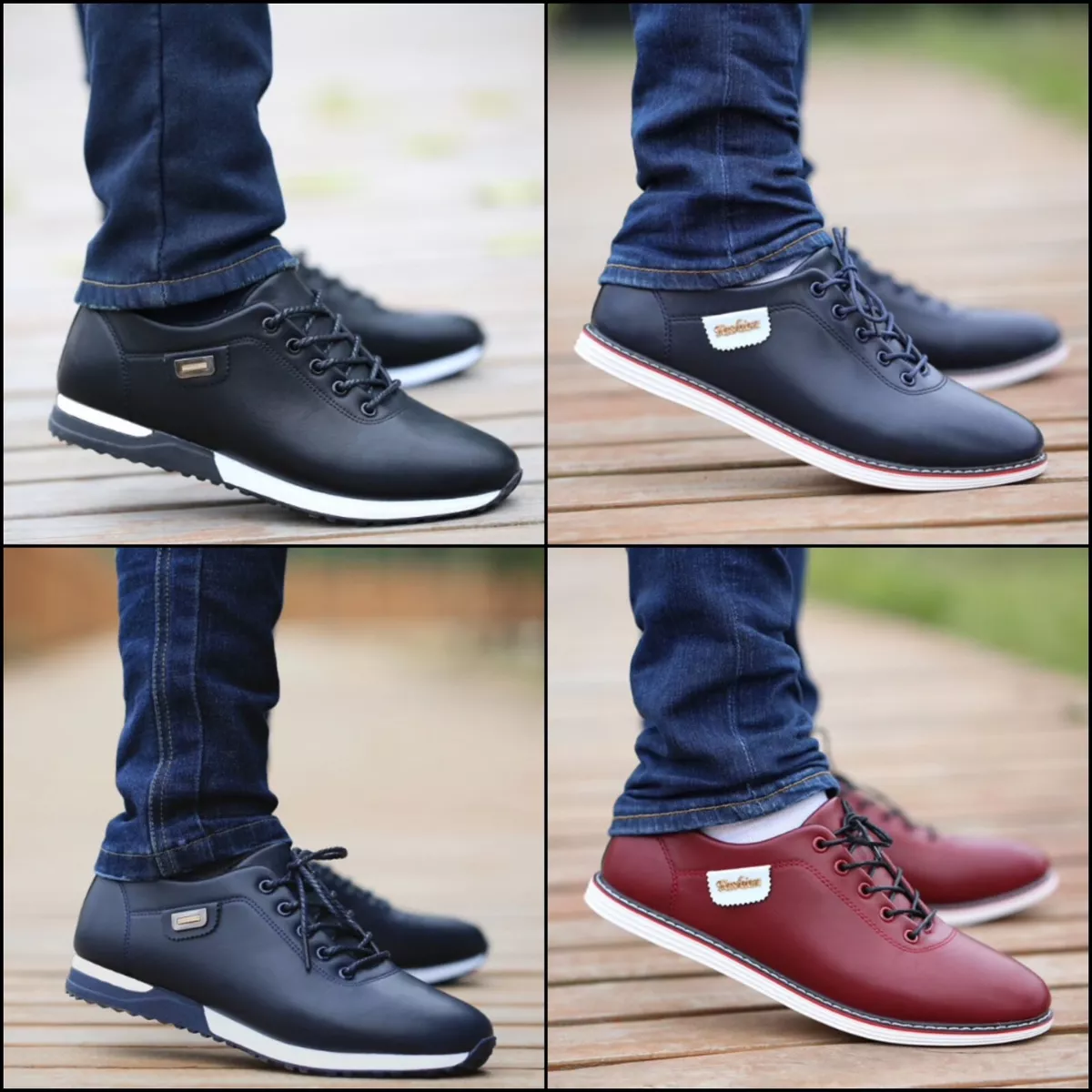 Chaussures basses Baskets homme noir bleu classe habillé classique travail  chic