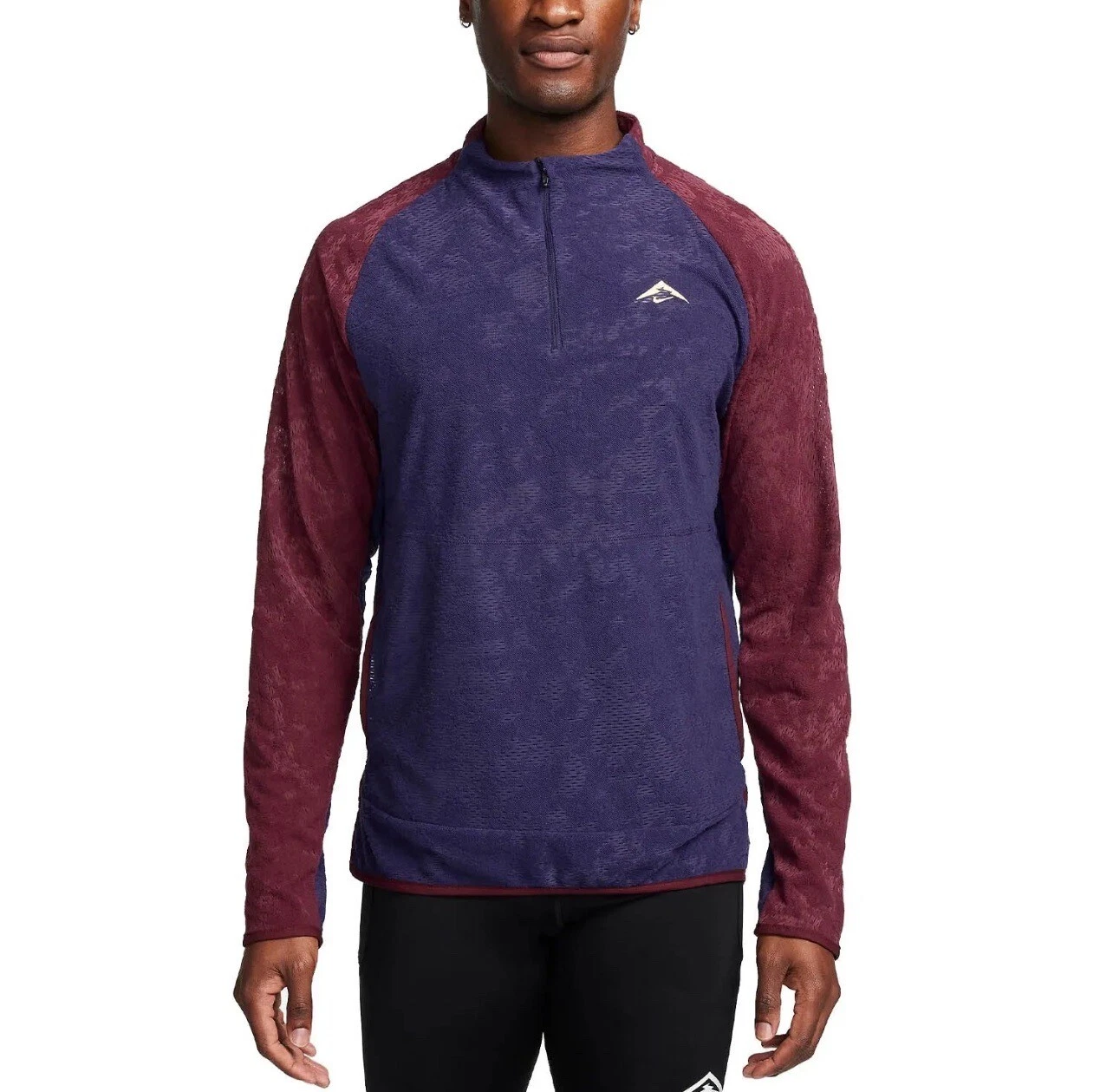 Nike FB7535-555 Men’s 2XL Trail Dri-FIT 1/2 Zip Running Top Maroon Purple NWT
