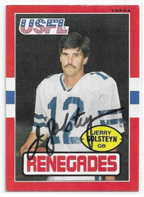 Fred Stolle US Open サイン入りカード JERRY GOLSTEYN Autographed Signed 1985 USFL Topps card #100
