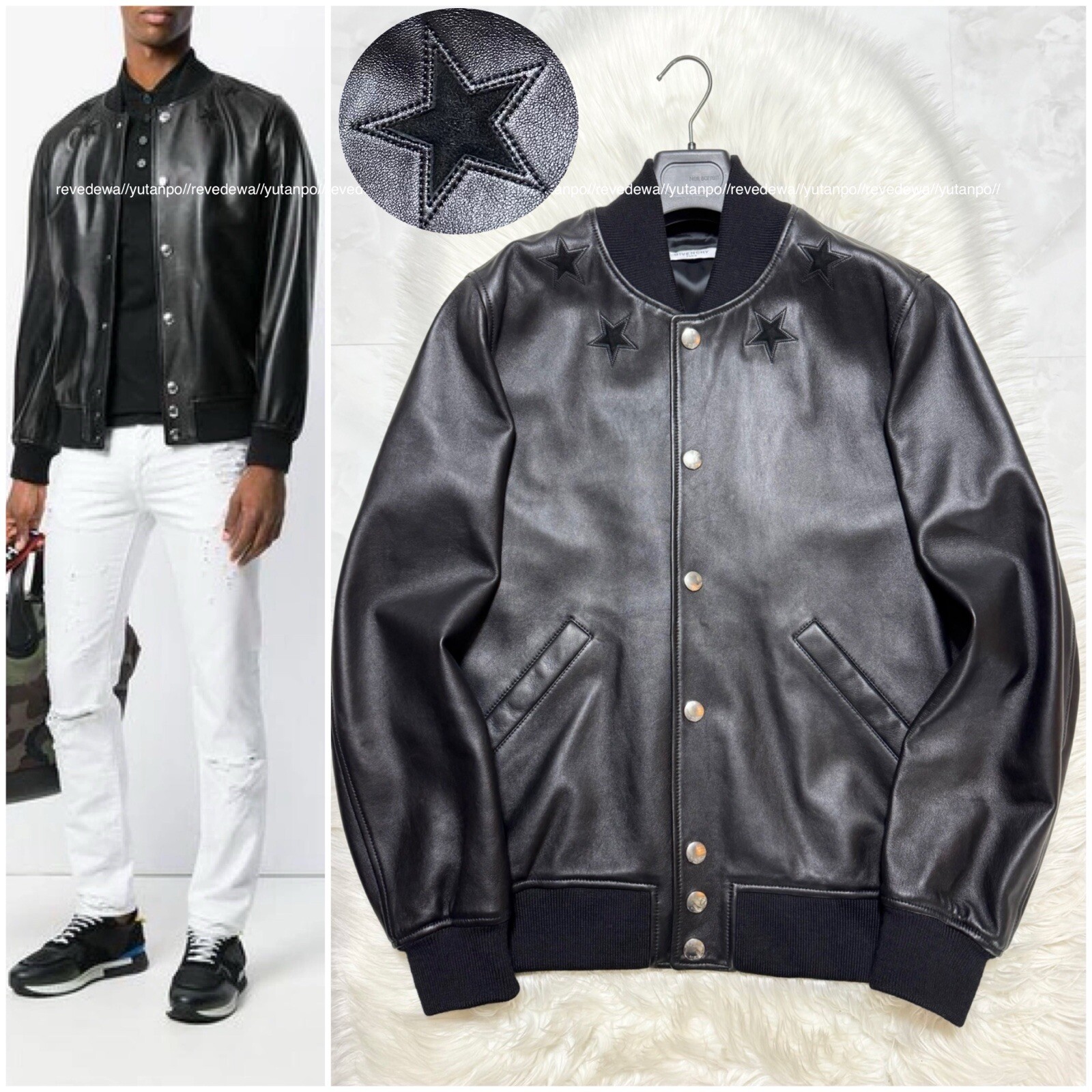 Authentic Great condition Givenchy round star lea… - image 1