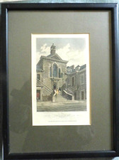 Georgian LONDON Serjeants Inn Chancery Lane  engraving 1804 coloured antique