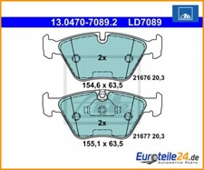 Brake pad set, disc brake ATE ceramic ATE 13.0470-7089.2