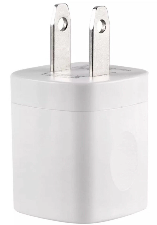 100 X White 1A USB Power Adapter Home Wall Charger US Plug FOR iPhone 6 7 8 X XS - Image 2 of 2