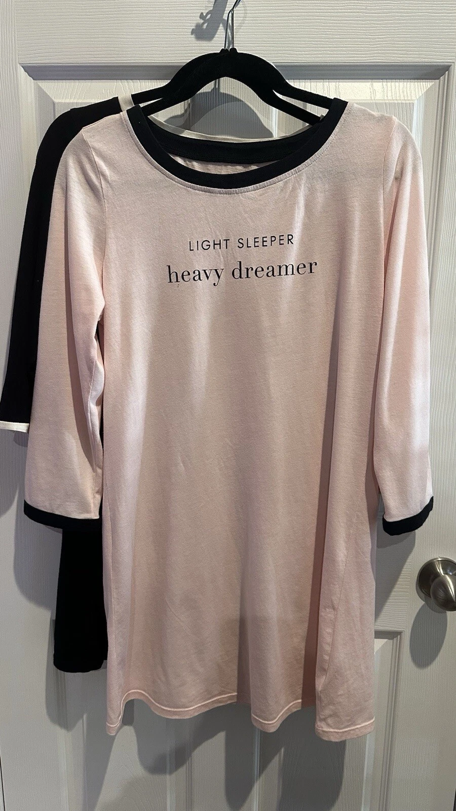 Camicia da notte Kate Spade nera per favore non disturbare rosa (2) taglia M