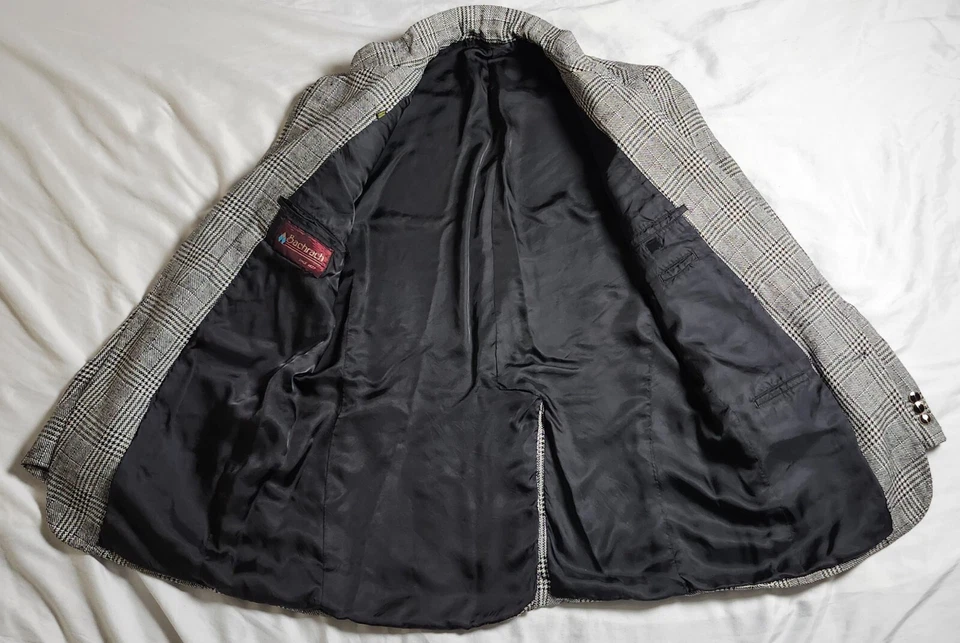 Blazer Bachrach Para Hombre Gris A Cuadros Talla 44 Abrigo Profesional SEDA Foto 3 de 4