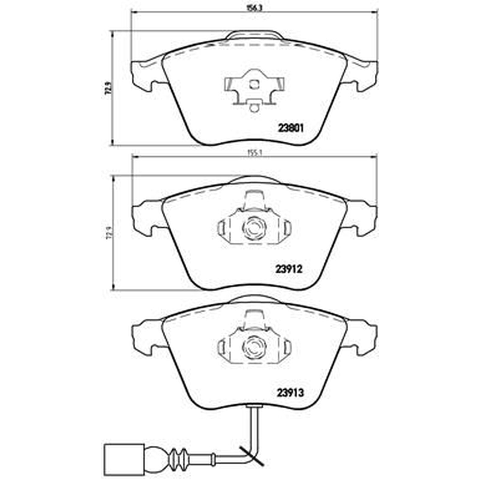 BREMBO Brake Pad Set With Piston Clip P85079 Front Axle - OE Equivalent