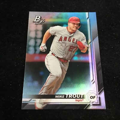 2019 Bowman Platinum Wal-Mart Sky Blue Refractor #1 Mike Trout LA Angels