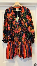 Farm Rio Black Banana Sky Mini Dress Size M