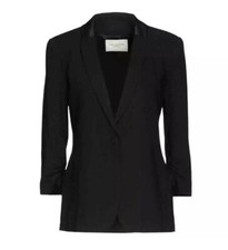 NWT $525 Halston Heritage Ruched sleeve Tuxedo Blazer Jacket Size M Medium black
