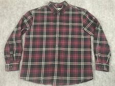 ORVIS Classic Collection Men's XL Red Black Plaid Long Sleeve Button Down Shirt