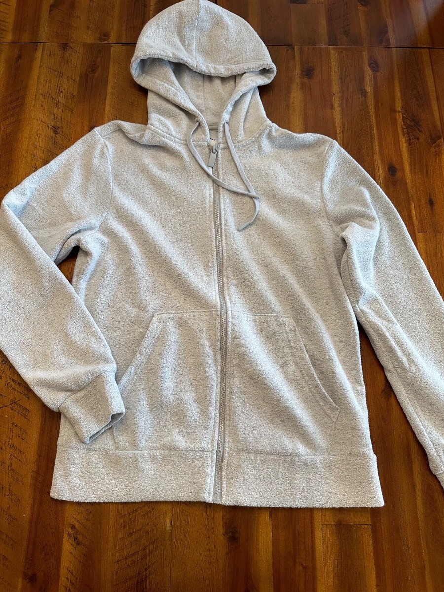 Women's Old Navy Textured Fleece Full-Zip Hoodie Jacket, Gray Size M