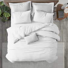 Luxury 1000 Thread Count Egyptian Cotton Queen Duvet Cover Set - White