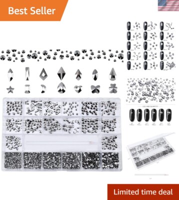 Glamorous Rhinestones Glass Diamonds Set - 14 Shapes for Elegant Nail Decoration