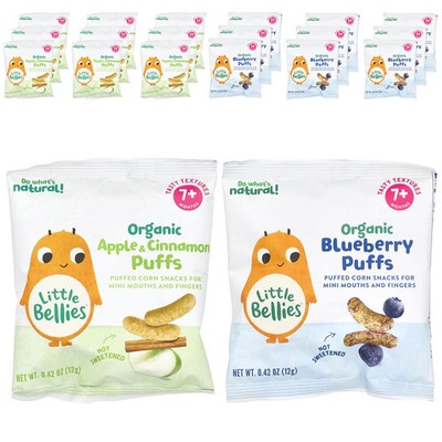 Organic Puffs Variety Pack, 7+ Months, 18 Packs, 0.42 oz (12 g) Each