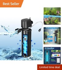 400GPH Aquarium Filter with UV Light - Crystal Clear Water for 40-150 Gallons