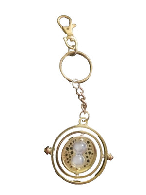 Noble Collection Time Turner  'Harry Potter'' Spinning Metal Keychain gold tone 