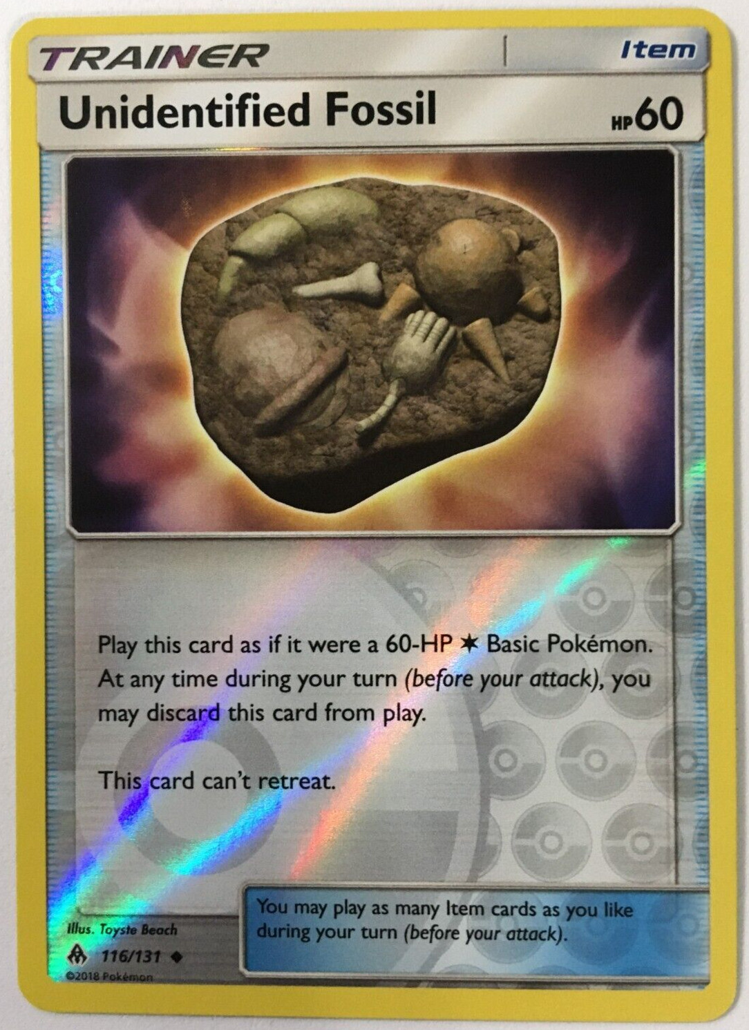 Unidentified Fossil - 116/131 - Uncommon - Reverse Holo - Forbidden Light - NM/M