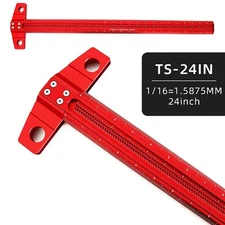 Precision Marking T-Ruler Scriber Square Hole Measuring Aluminium Alloy Woodwork