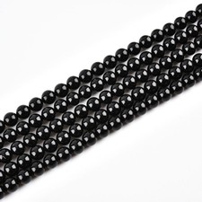 6mm Natural Black Onyx Beads Round Agate Gemstone Loose Beads for Jewelry Mak...