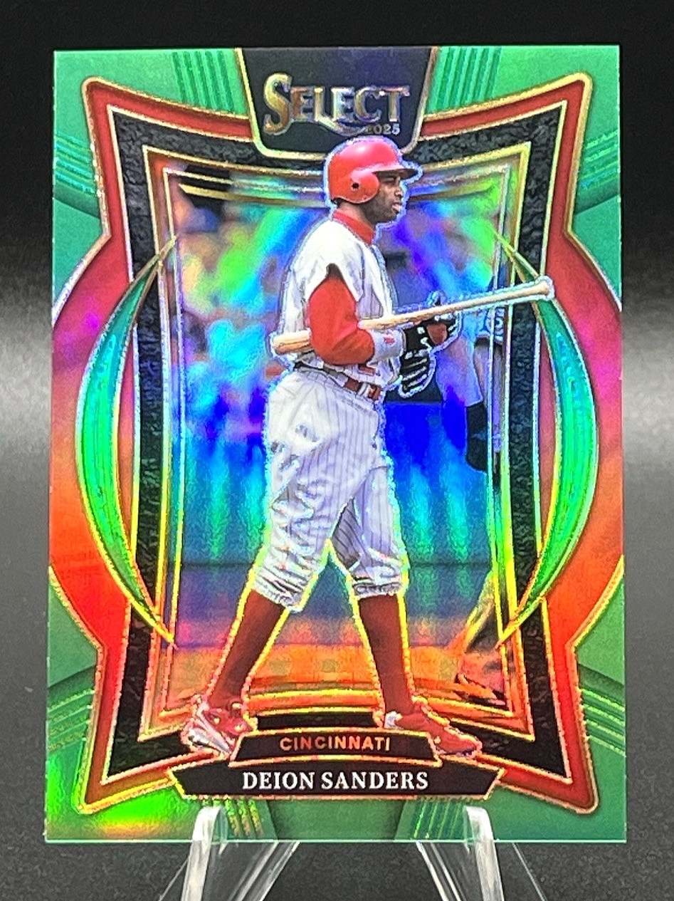 2025 Panini Select Baseball #72 Deion Sanders Green Prizm SSP 5/5