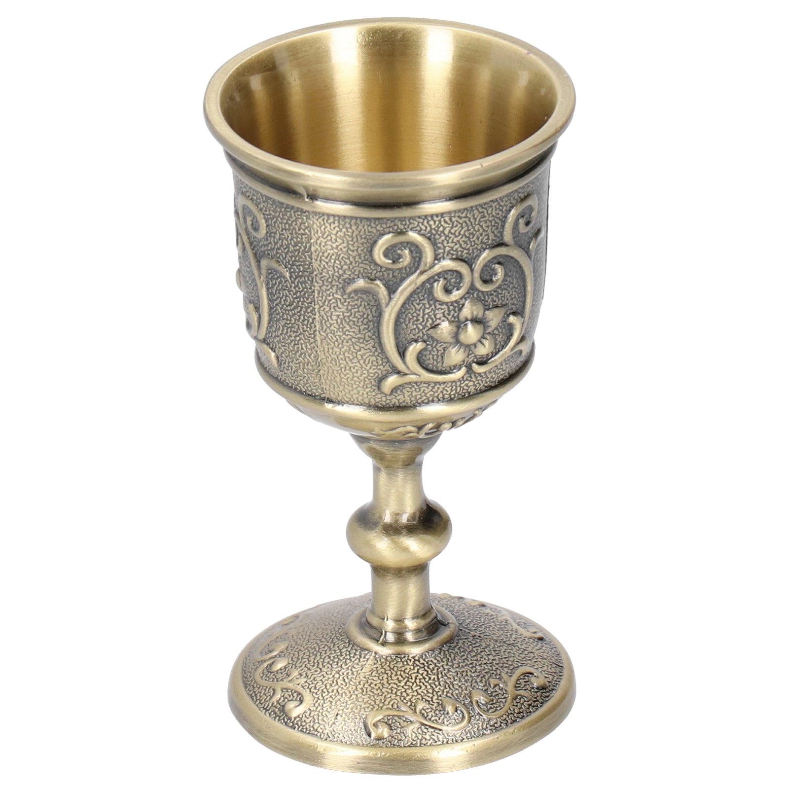 Bronze Wine Cup Vintage Goblet Embossed European Royal Chalice Whiskey Drink